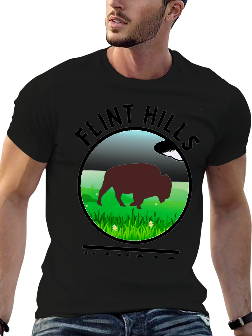 Flint Hills Kansas Bison T-Shirt