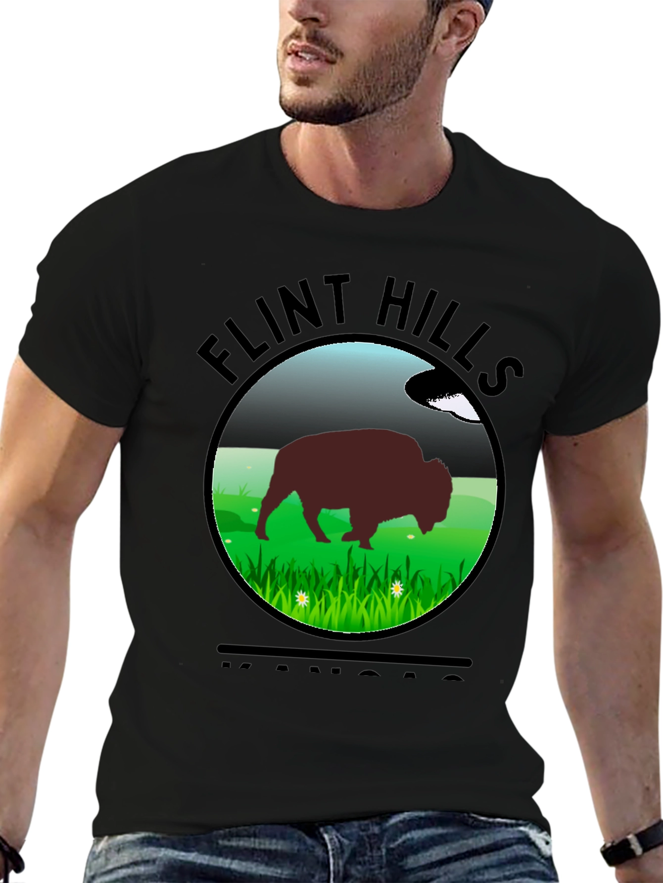 Flint Hills Kansas Bison T-Shirt