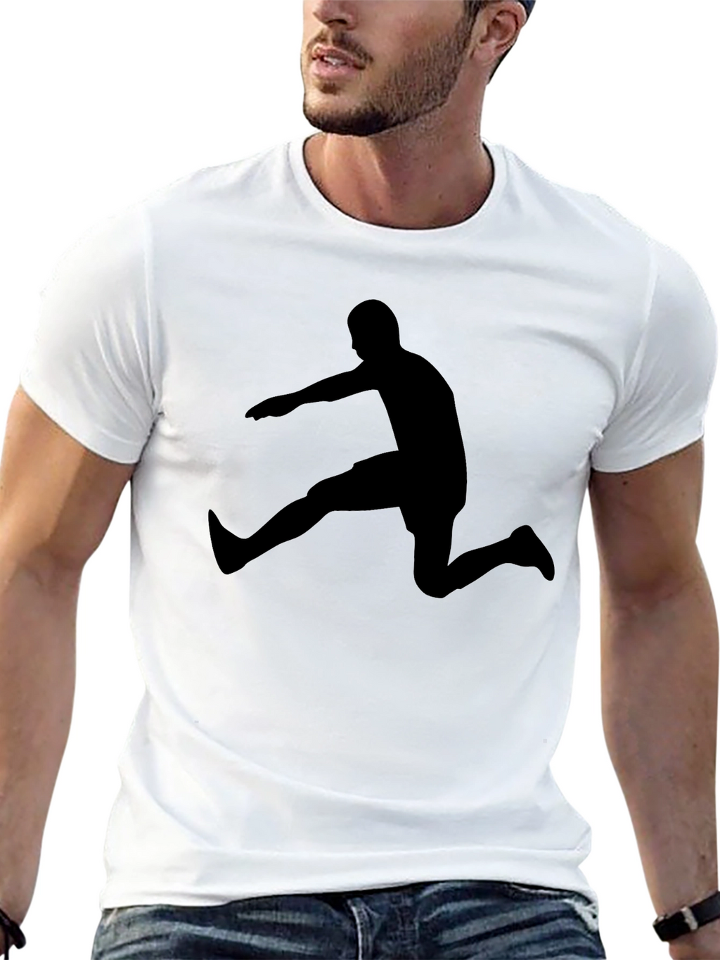 Athletic Silhouette Black T-Shirt