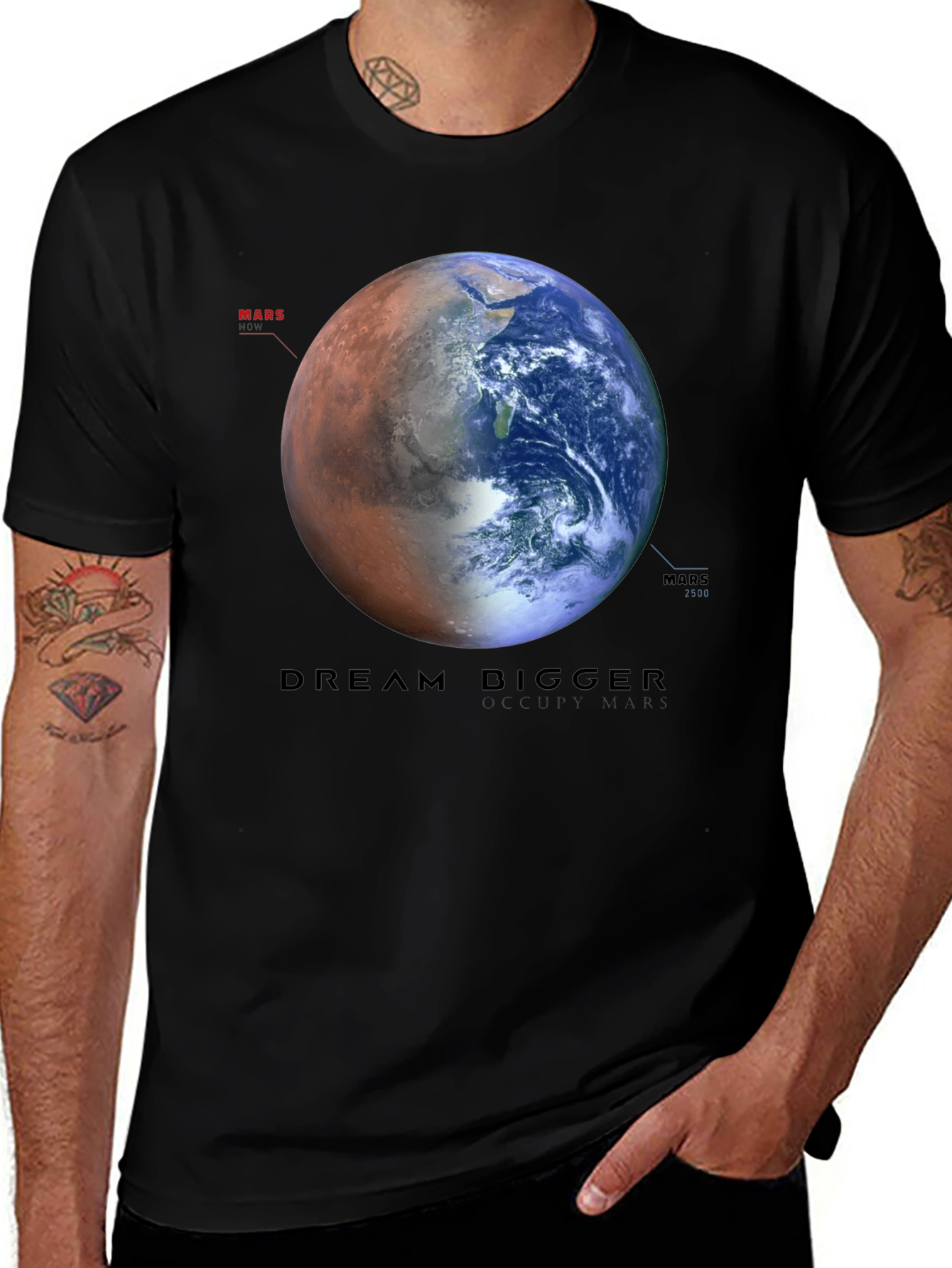 Dream Bigger Earth & Mars Graphic T-Shirt
