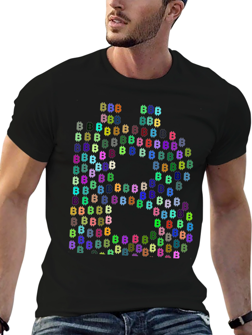 Bitcoin Cryptocurrency T-Shirt Black Cotton