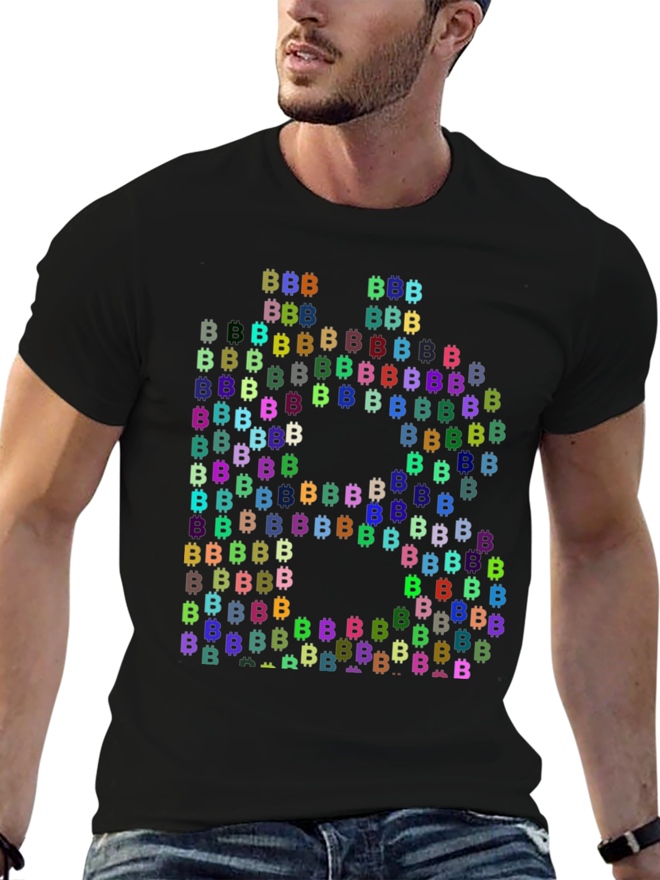 Bitcoin Cryptocurrency T-Shirt Black Cotton