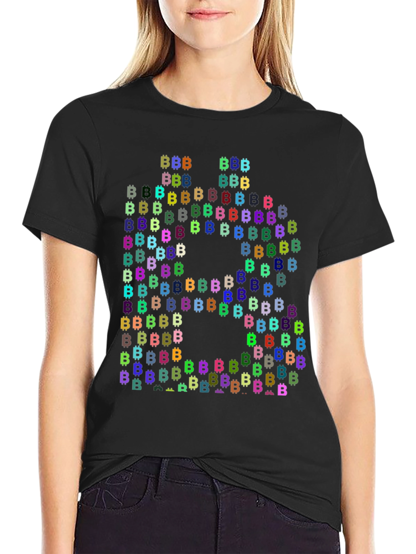 Bitcoin Cryptocurrency T-Shirt Black Cotton