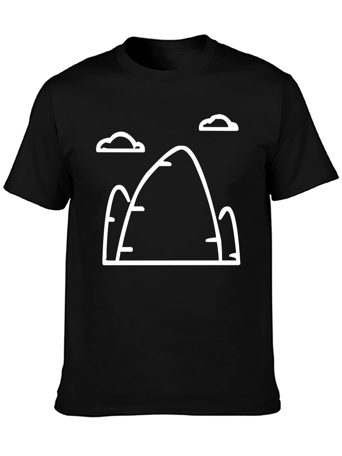 Mountain Graphic Tee - Black Cotton Casual Shirt