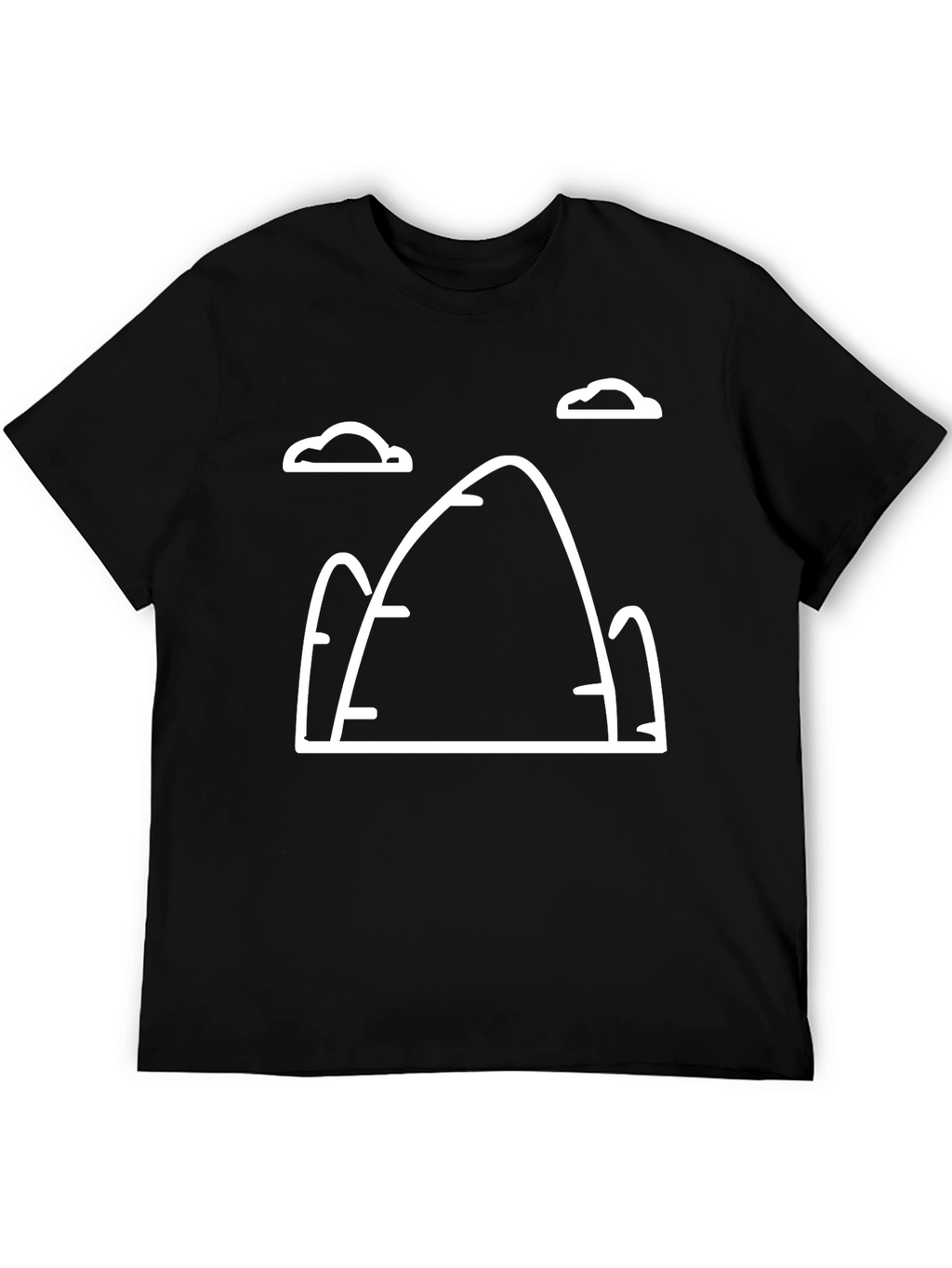 Mountain Graphic Tee - Black Cotton Casual Shirt