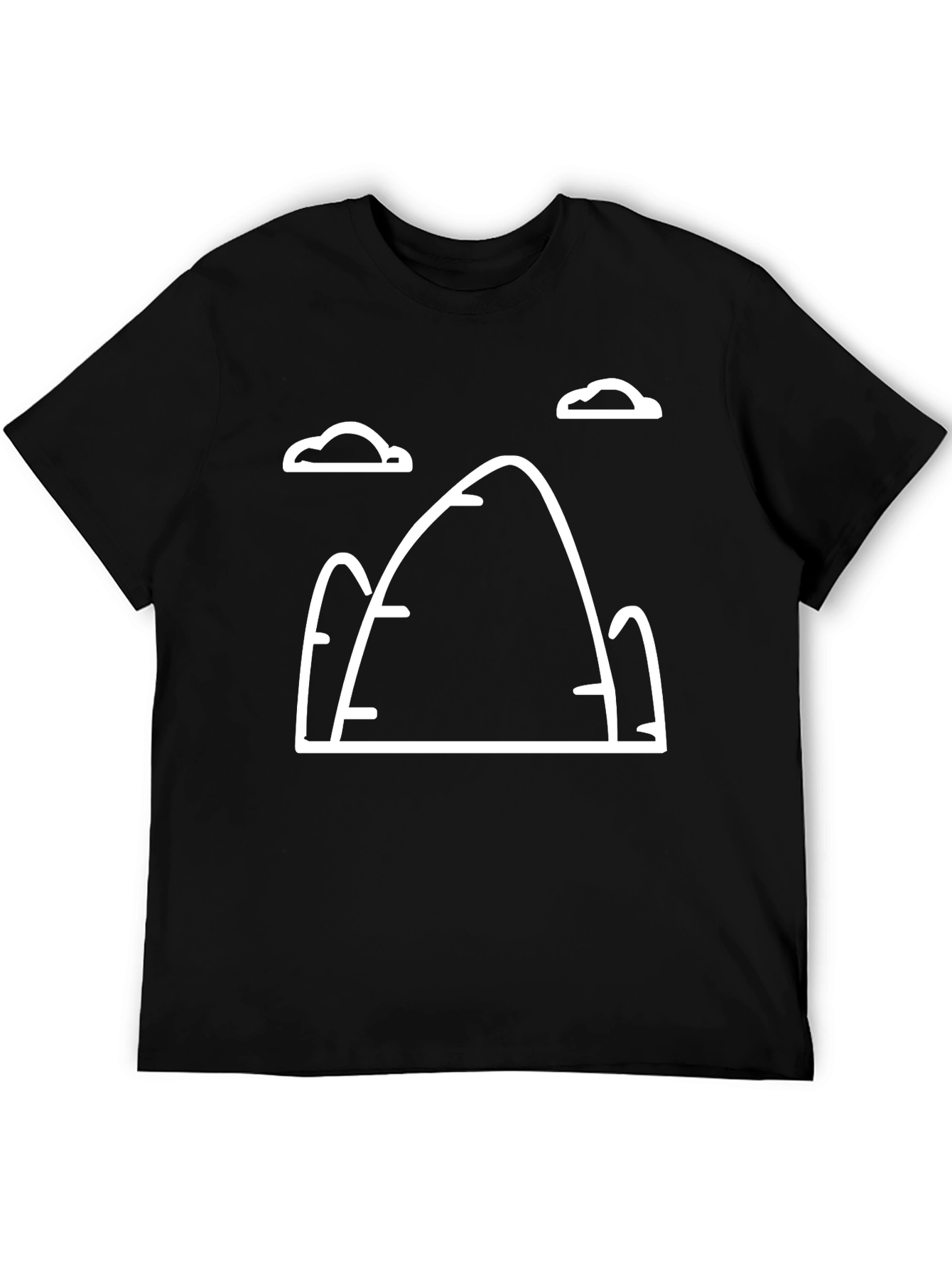 Mountain Graphic Tee - Black Cotton Casual Shirt