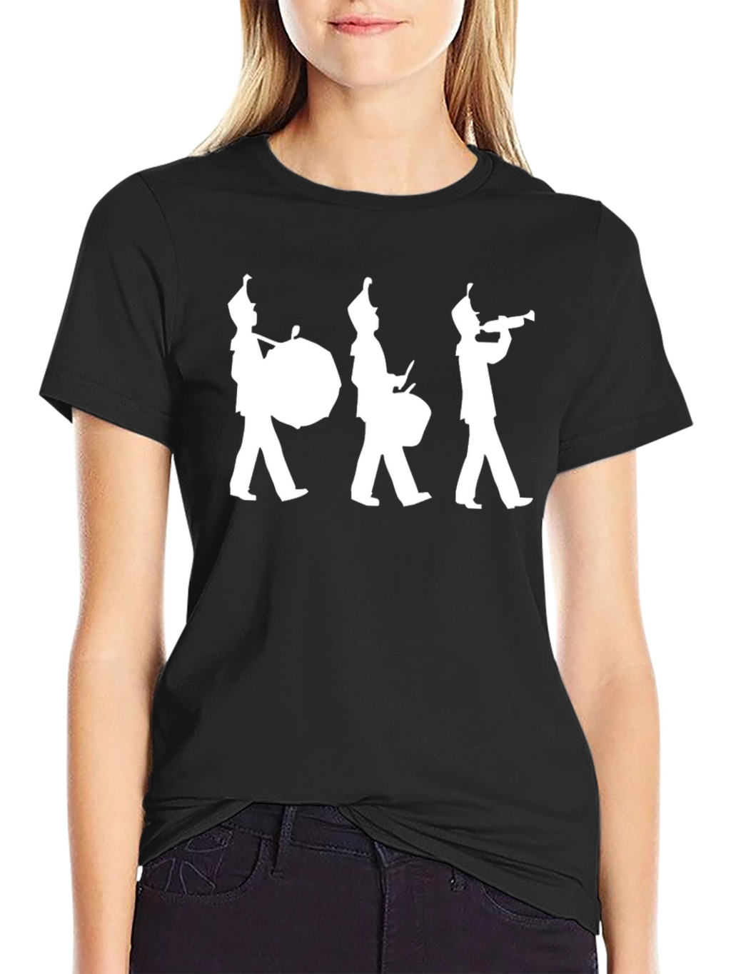 Marching Band Silhouette Black T-Shirt