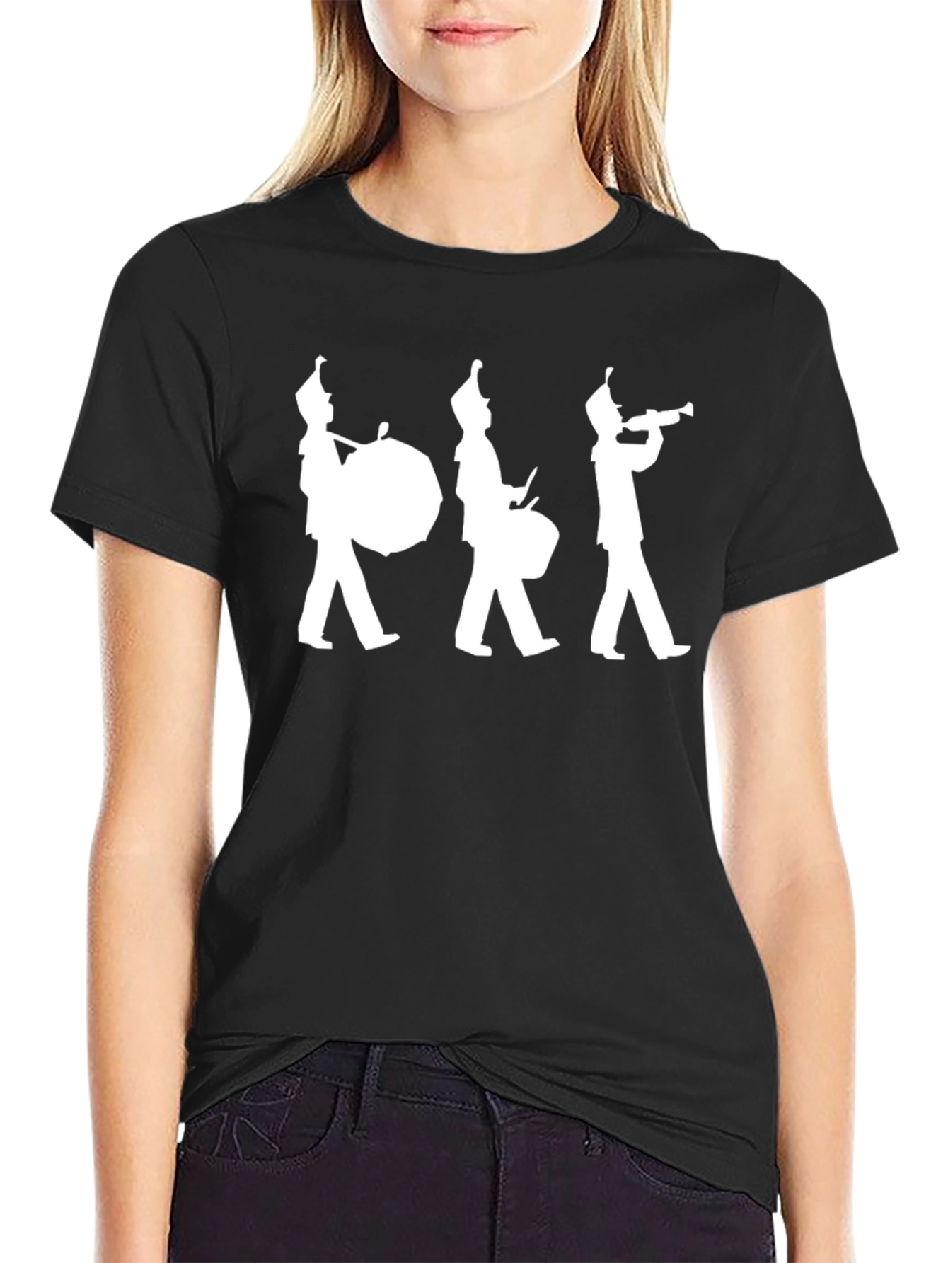 Marching Band Silhouette Black T-Shirt
