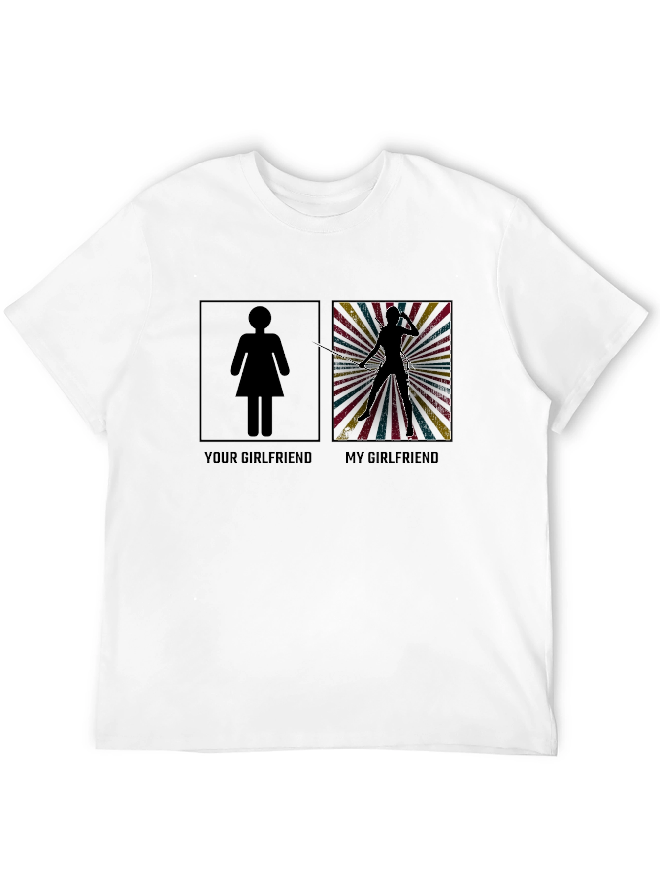 Your Girlfriend vs. My Girlfriend Novelty T-Shirt