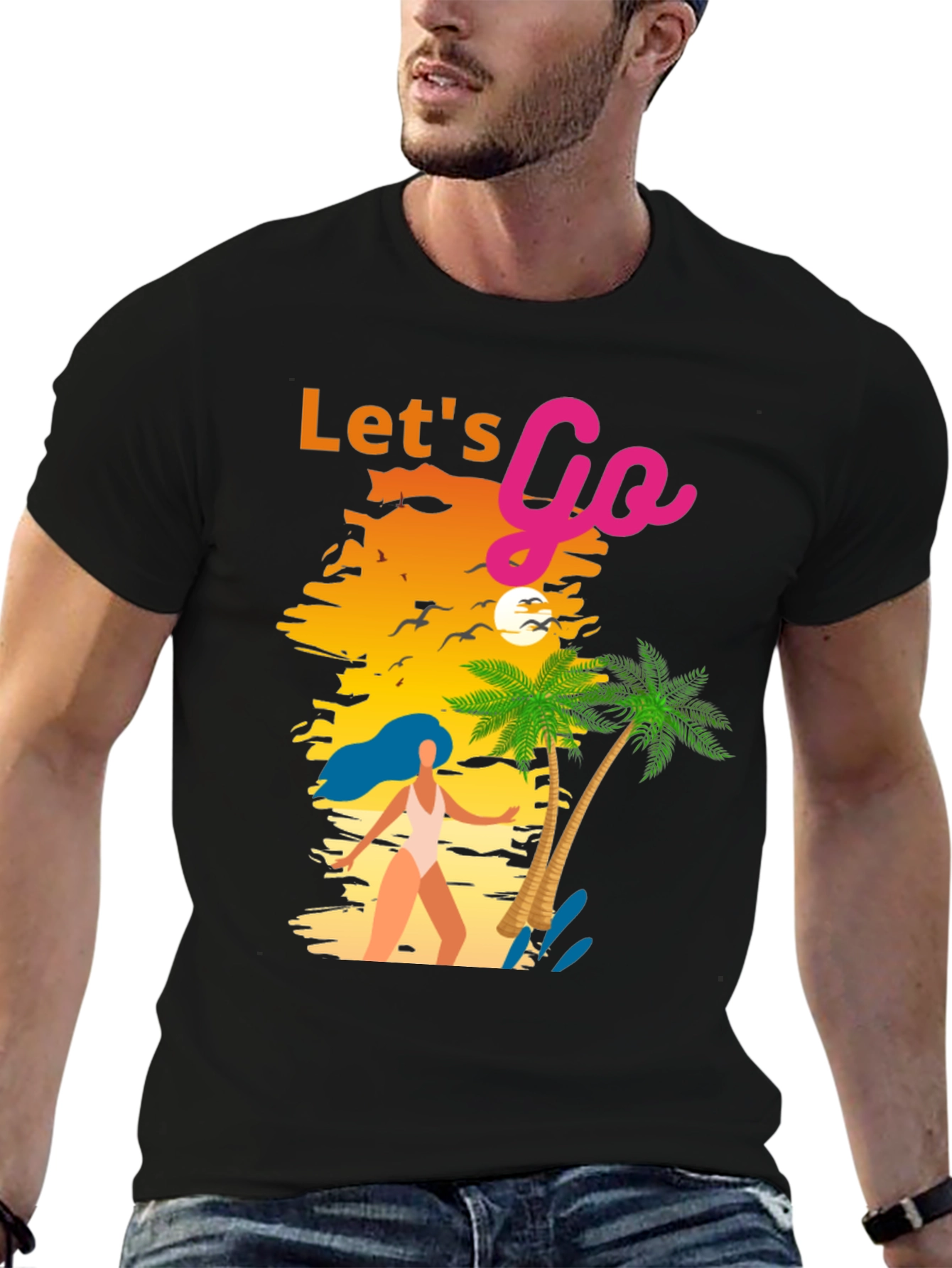 Lets Go Graphic Tee - Beach Vibes