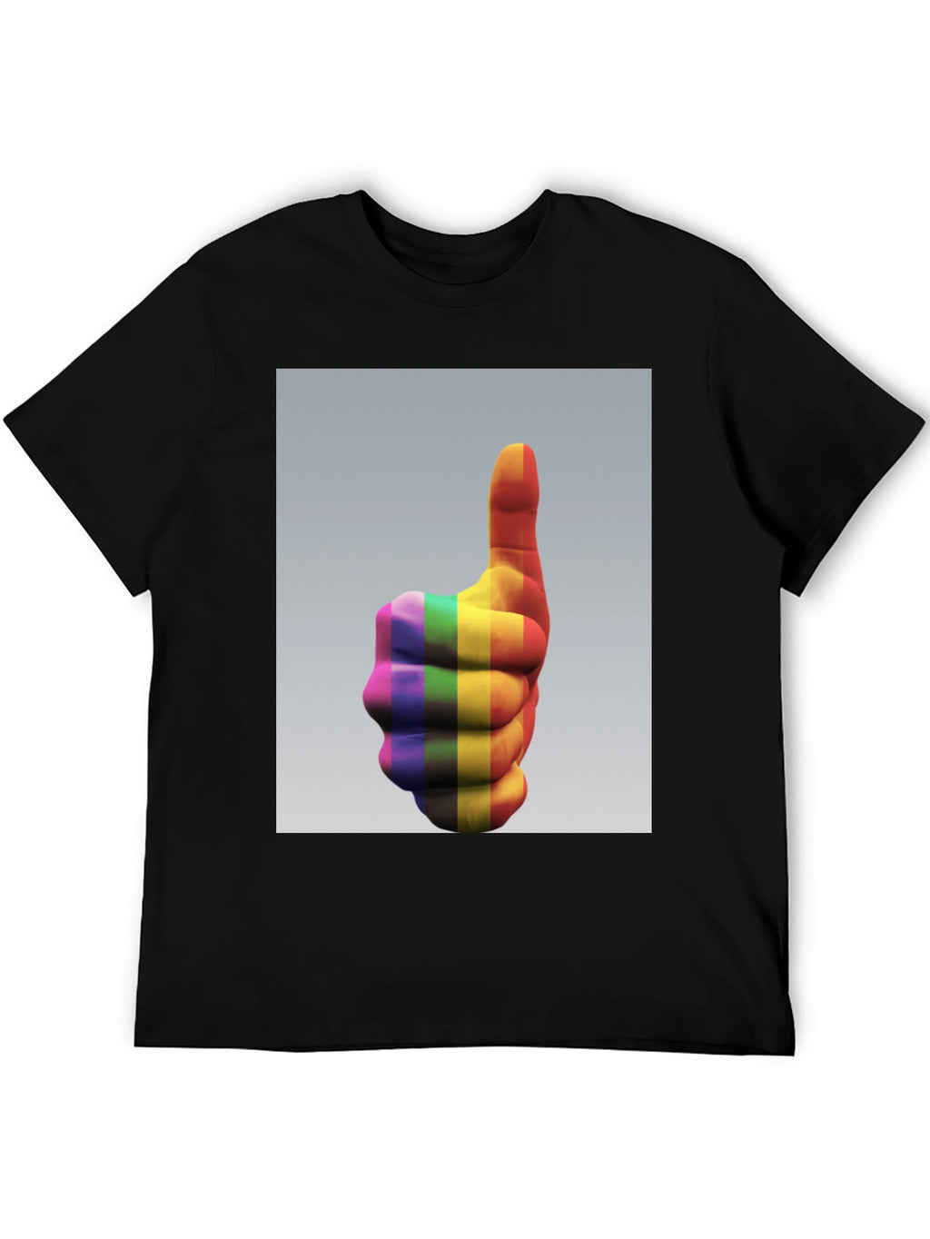 Rainbow Thumbs Up Graphic Tee - Pride & Positivity