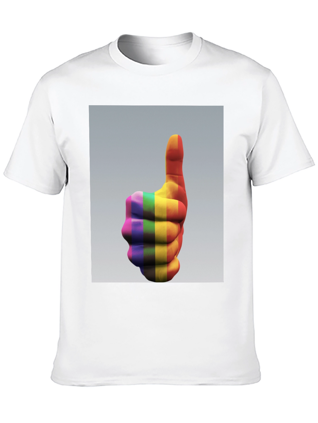 Rainbow Thumbs Up Graphic Tee - Pride & Positivity