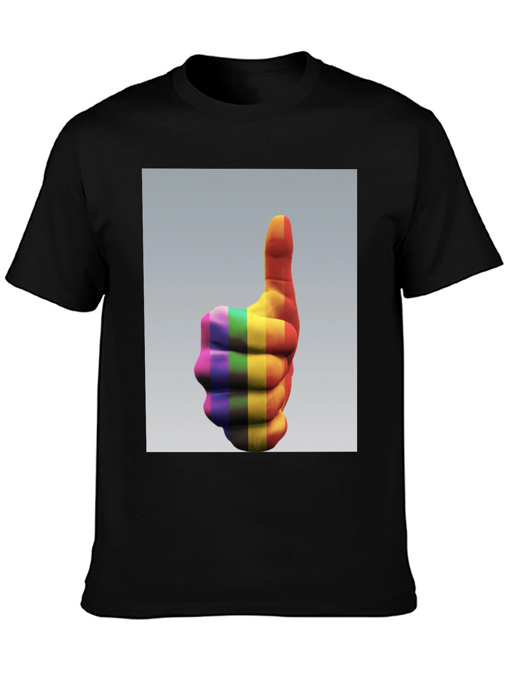Rainbow Thumbs Up Graphic Tee - Pride & Positivity