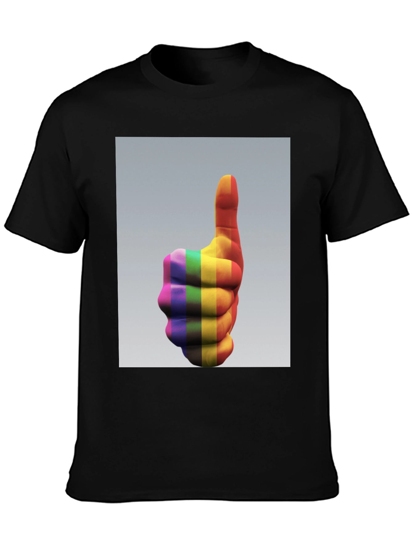 Rainbow Thumbs Up Graphic Tee - Pride & Positivity