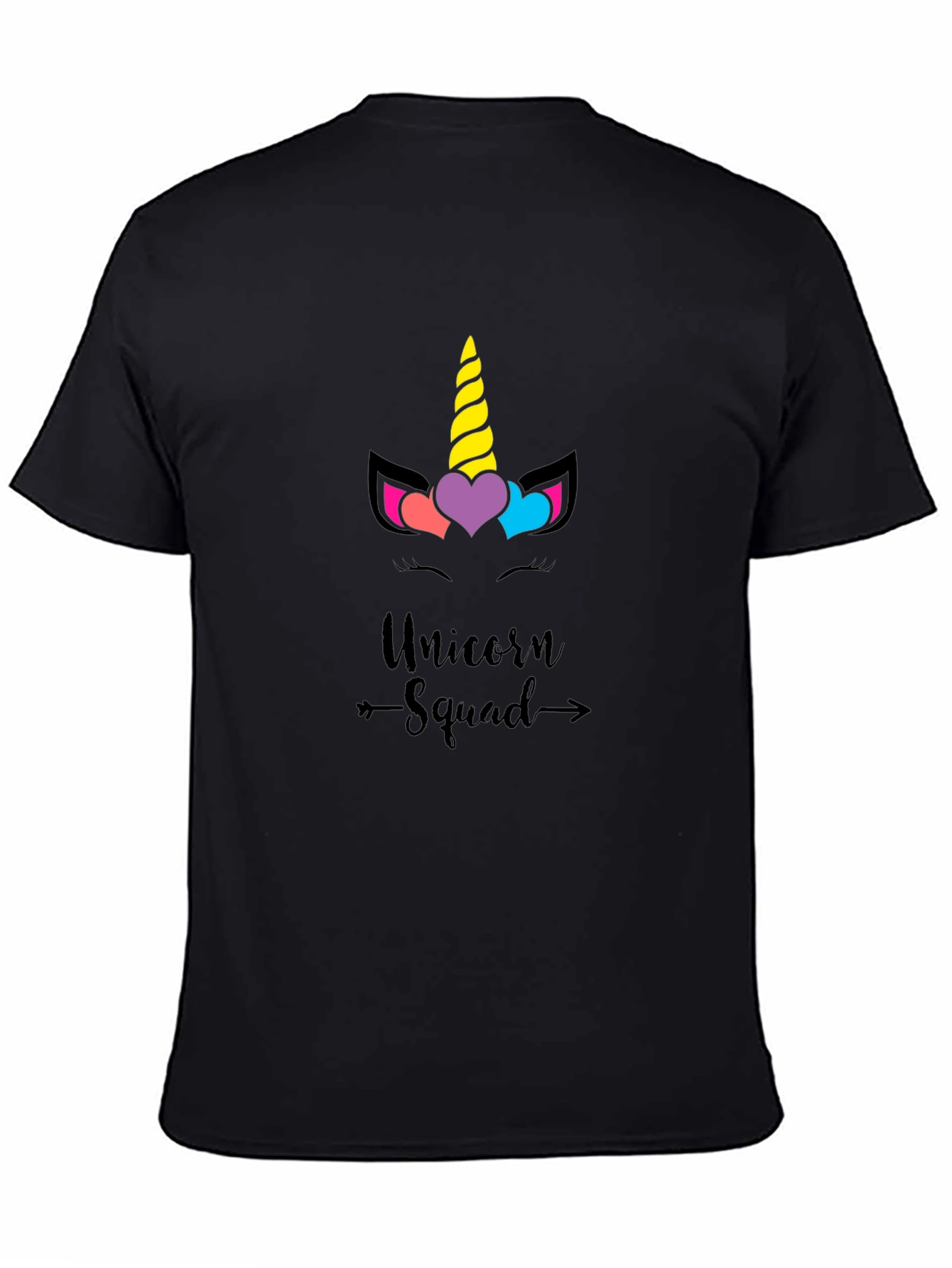 Unicorn Squad Graphic Tee - Black Cotton T-Shirt