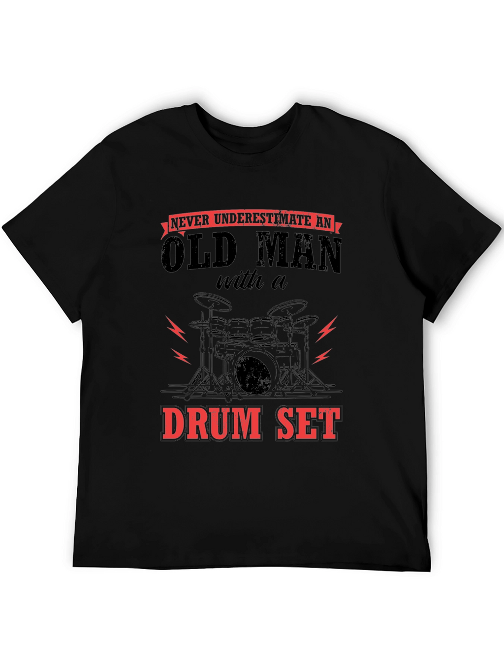 Old Man Drum Set Graphic Tee