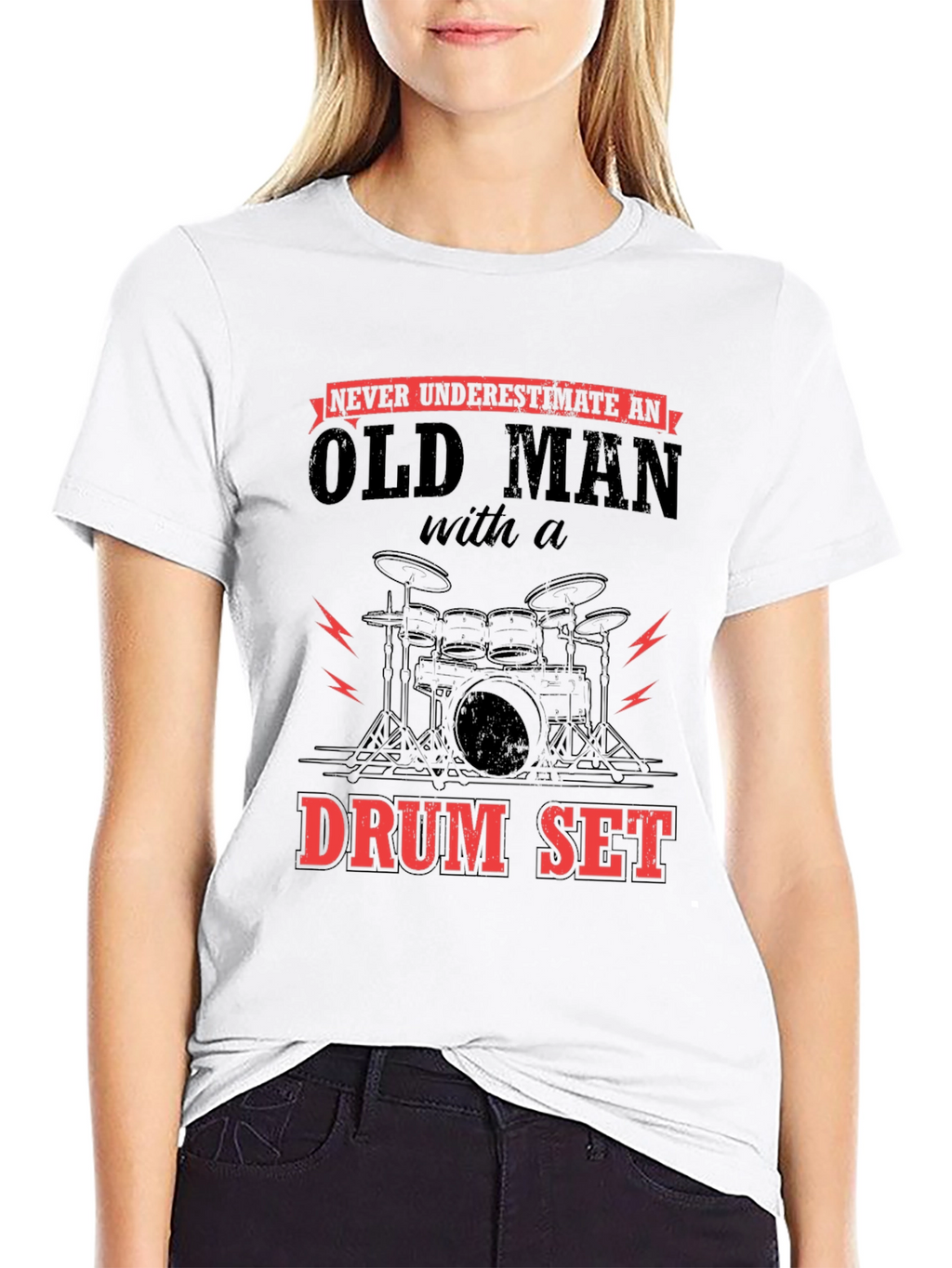 Old Man Drum Set Graphic Tee