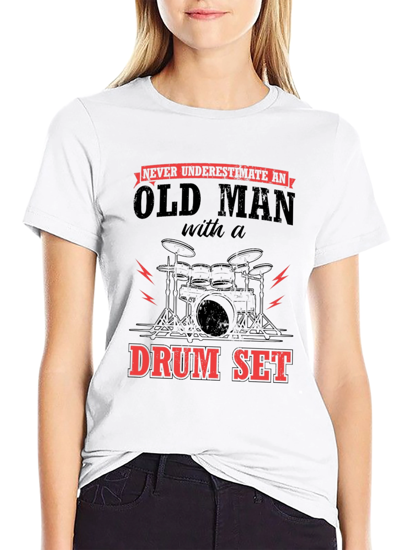 Old Man Drum Set Graphic Tee