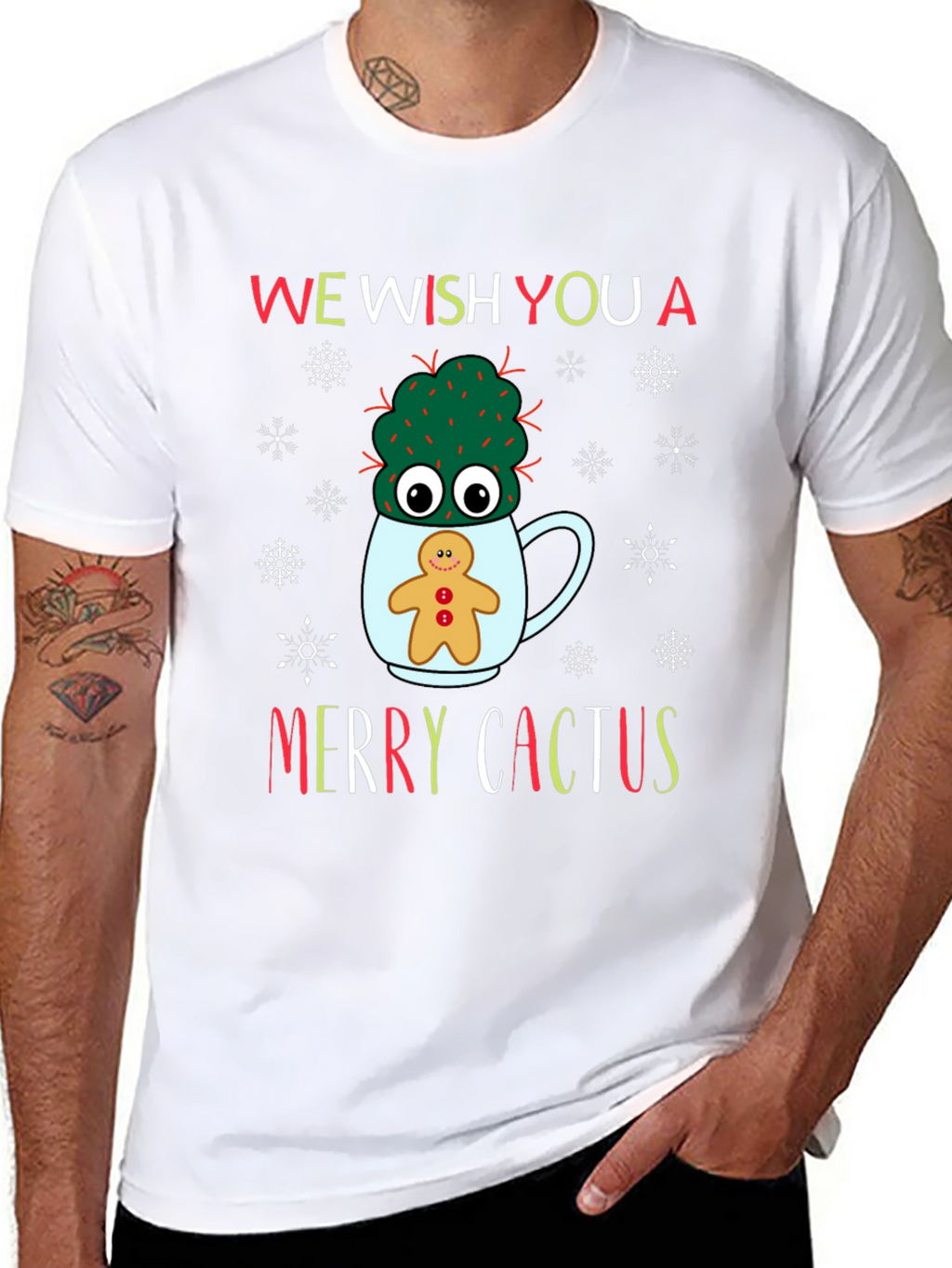 Merry Cactus Christmas T-Shirt - Holiday Novelty