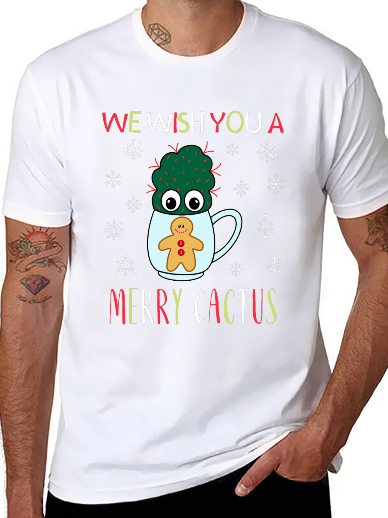 Merry Cactus Christmas T-Shirt - Holiday Novelty