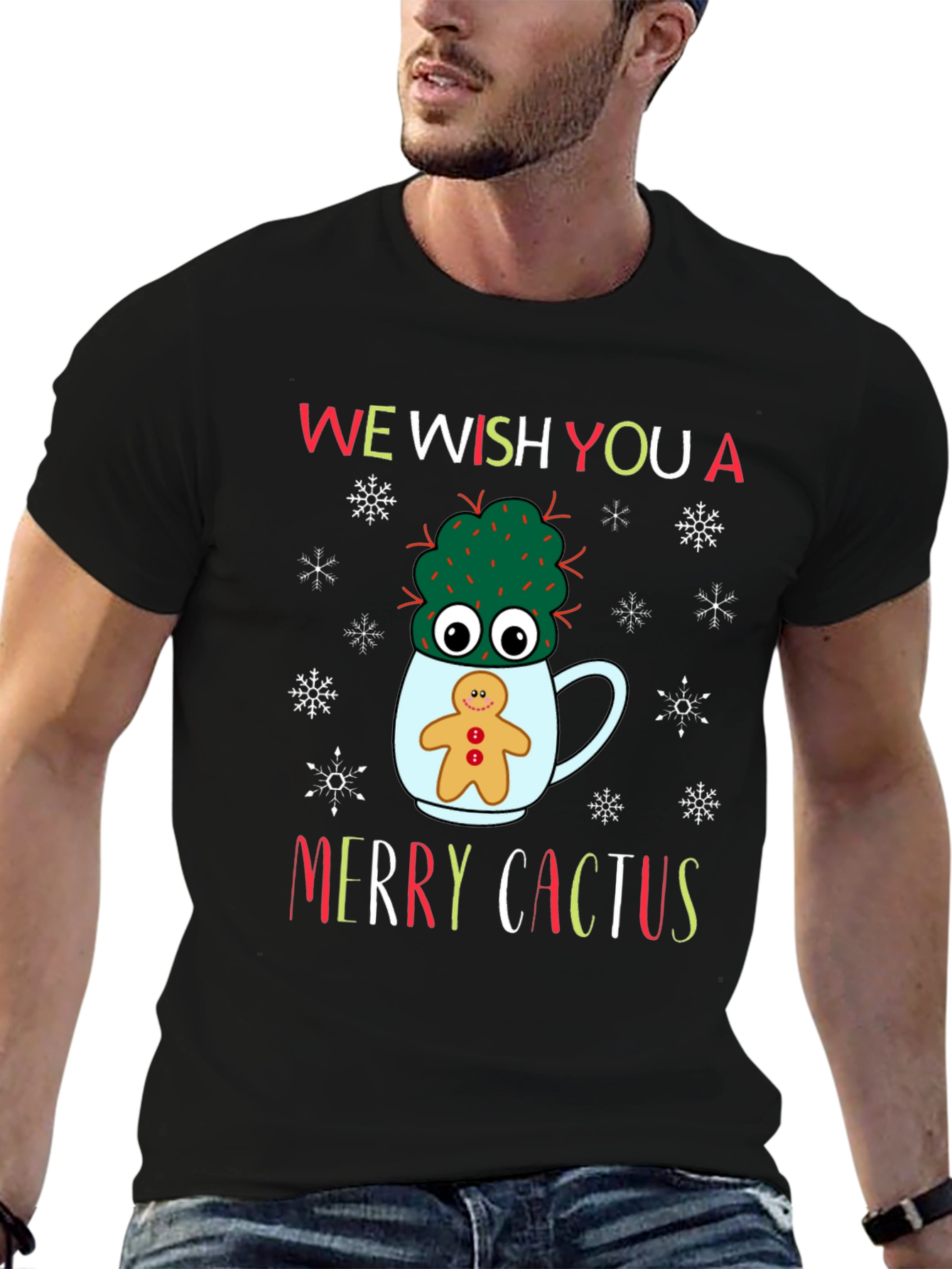 Merry Cactus Christmas T-Shirt - Holiday Novelty