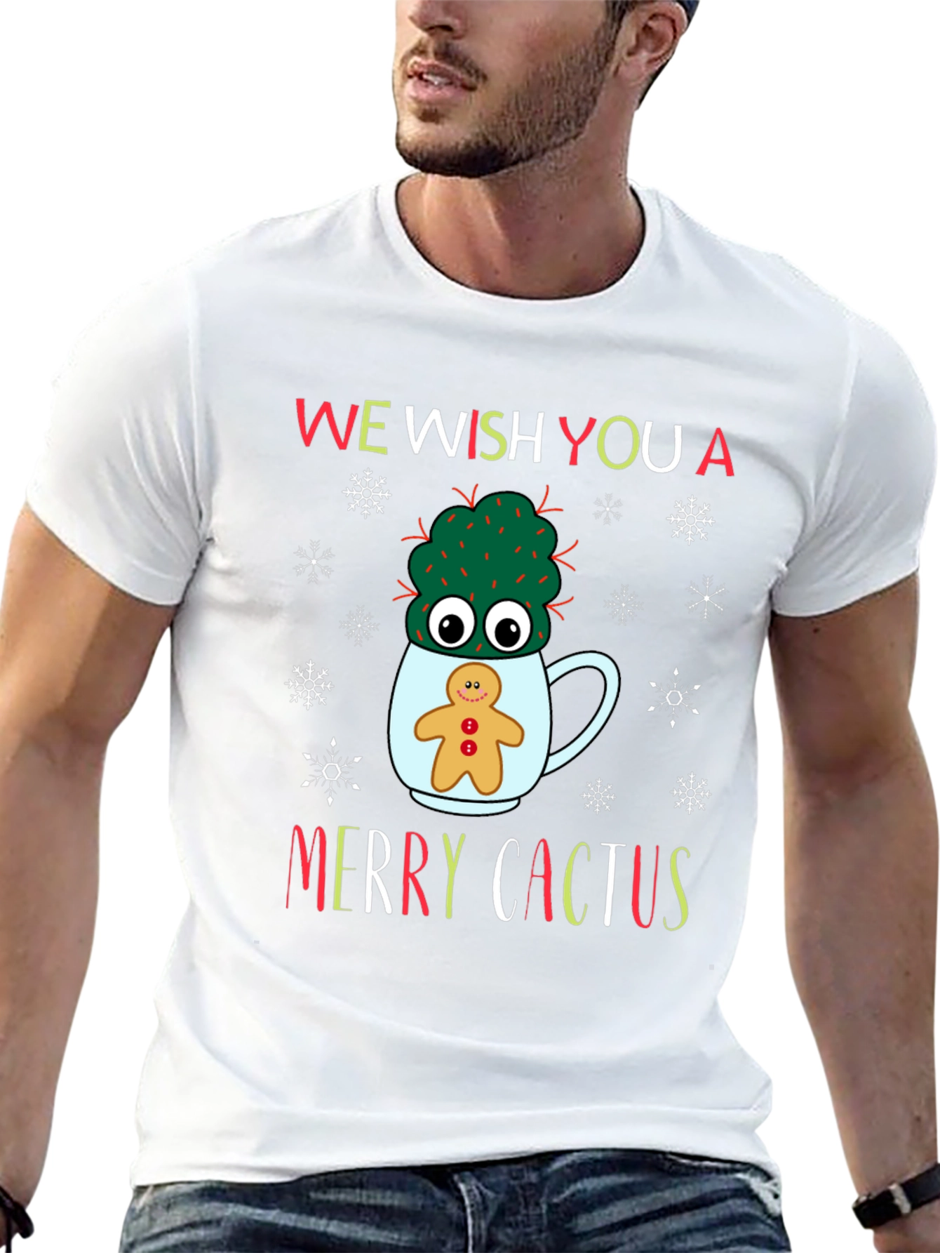 Merry Cactus Christmas T-Shirt - Holiday Novelty