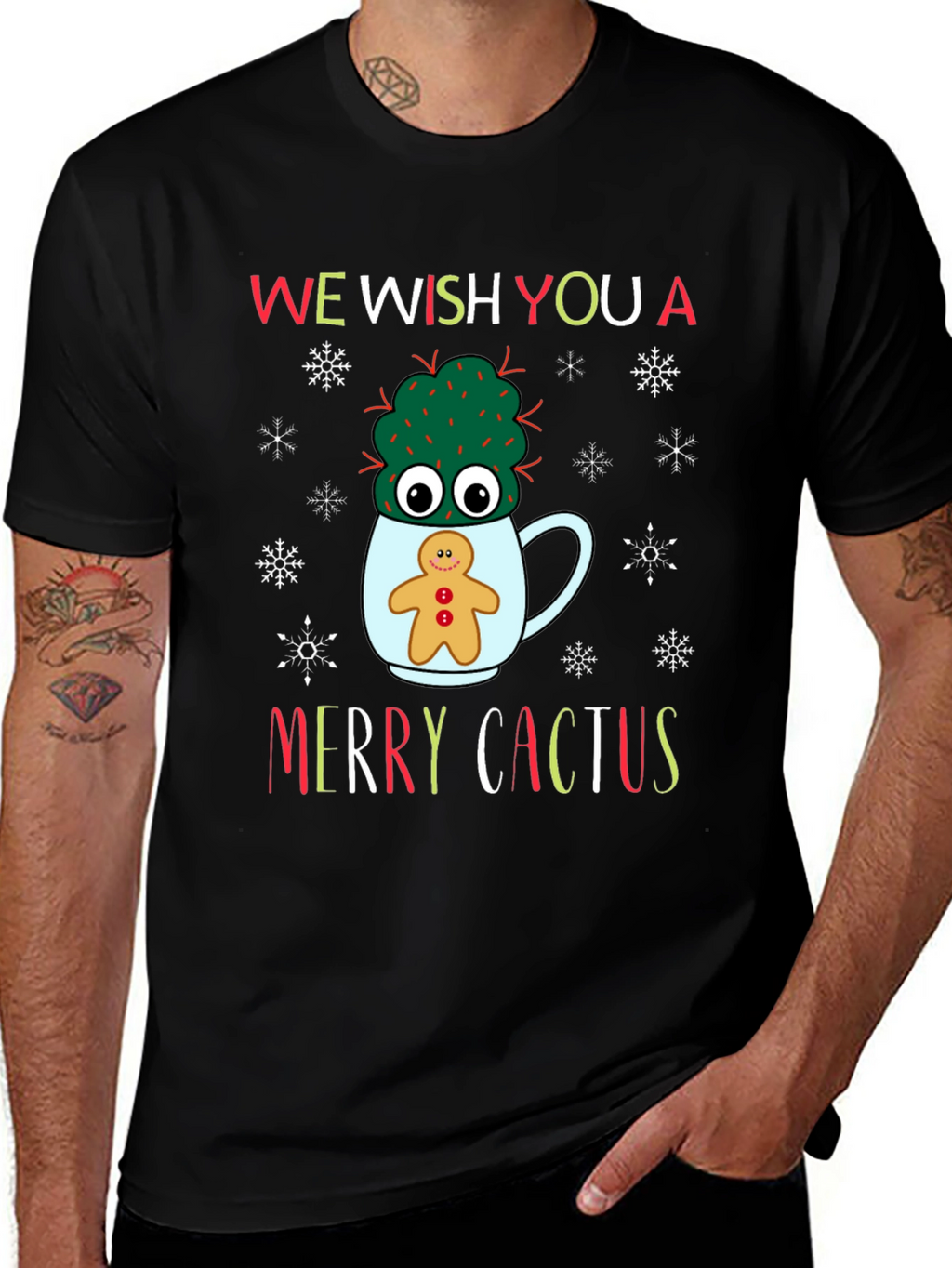 Merry Cactus Christmas T-Shirt - Holiday Novelty