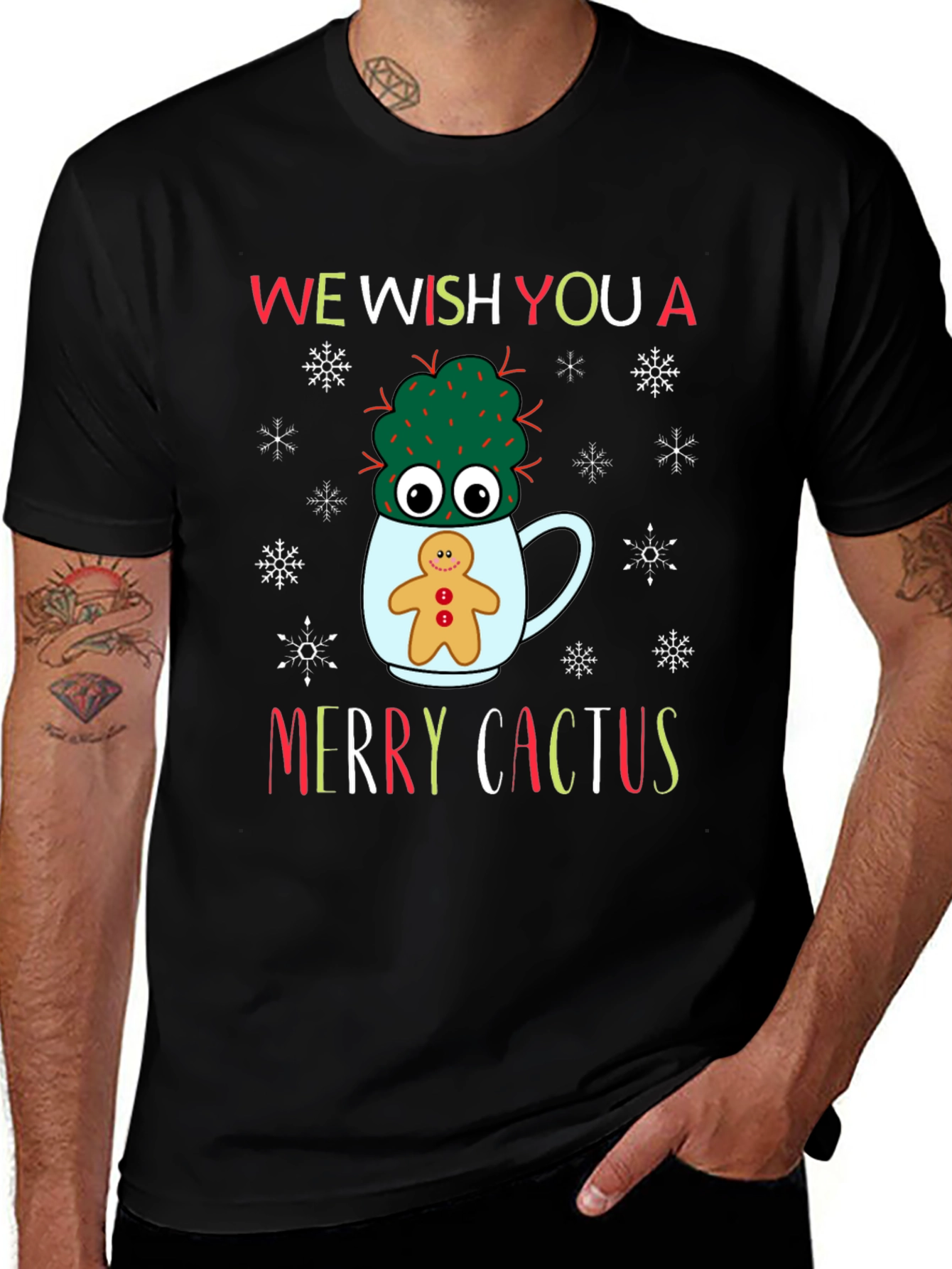 Merry Cactus Christmas T-Shirt - Holiday Novelty