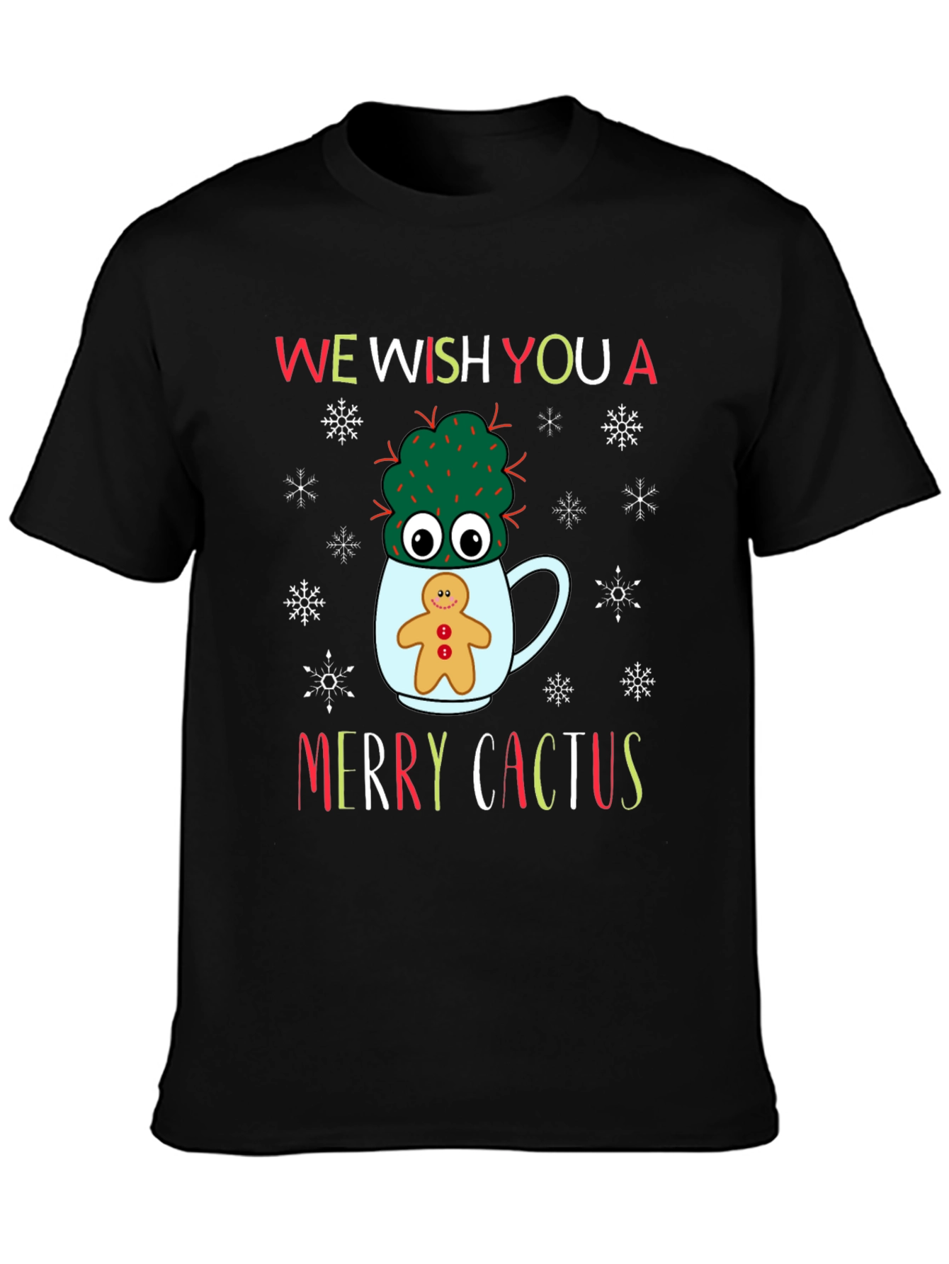Merry Cactus Christmas T-Shirt - Holiday Novelty