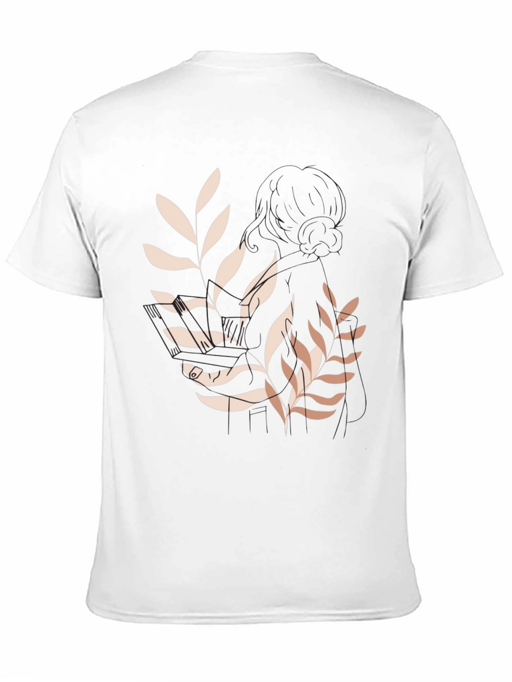 Botanical Print Black Casual Tee