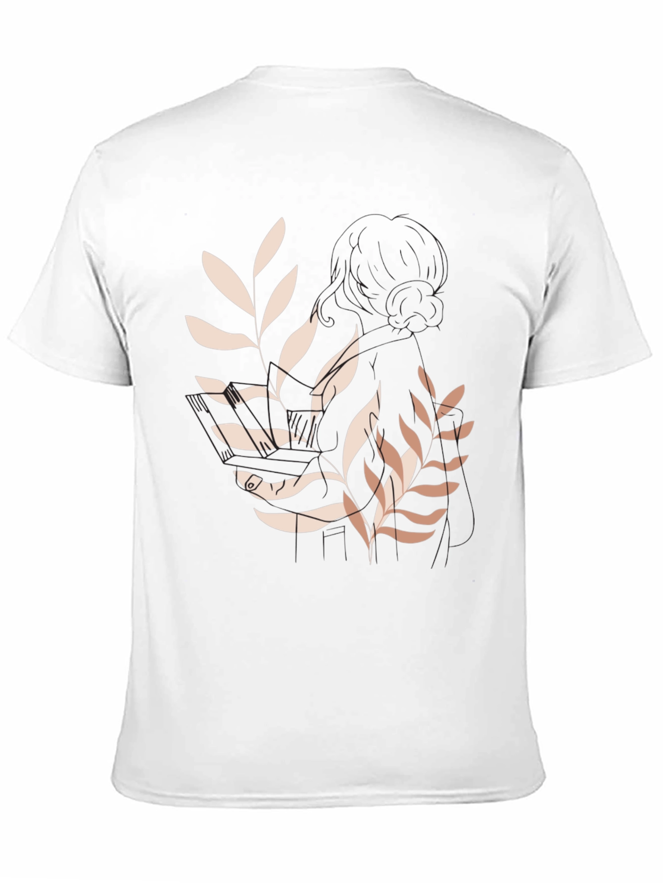 Botanical Print Black Casual Tee