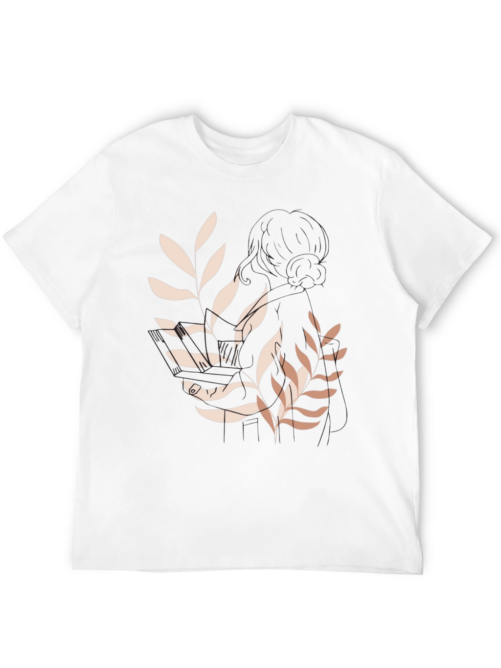 Botanical Print Black Casual Tee
