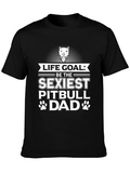 Sexiest Pitbull Dad Graphic Tee - Black