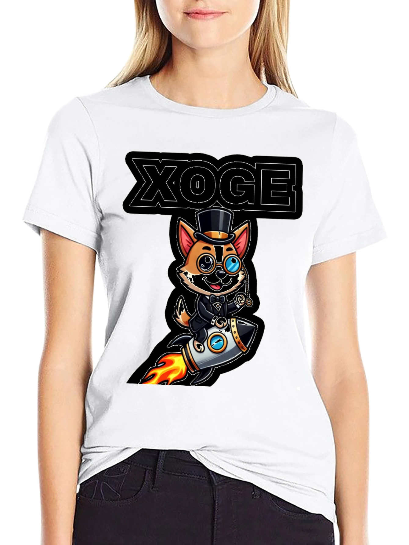 XOGE Rocket Dog T-Shirt - Trendy Graphic Tee