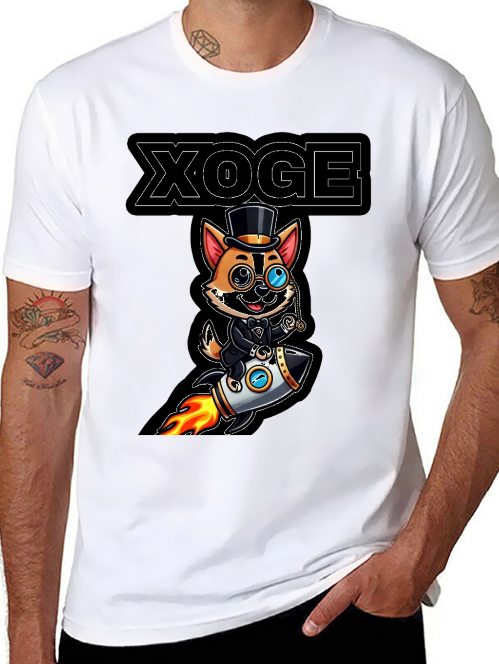 XOGE Rocket Dog T-Shirt - Trendy Graphic Tee