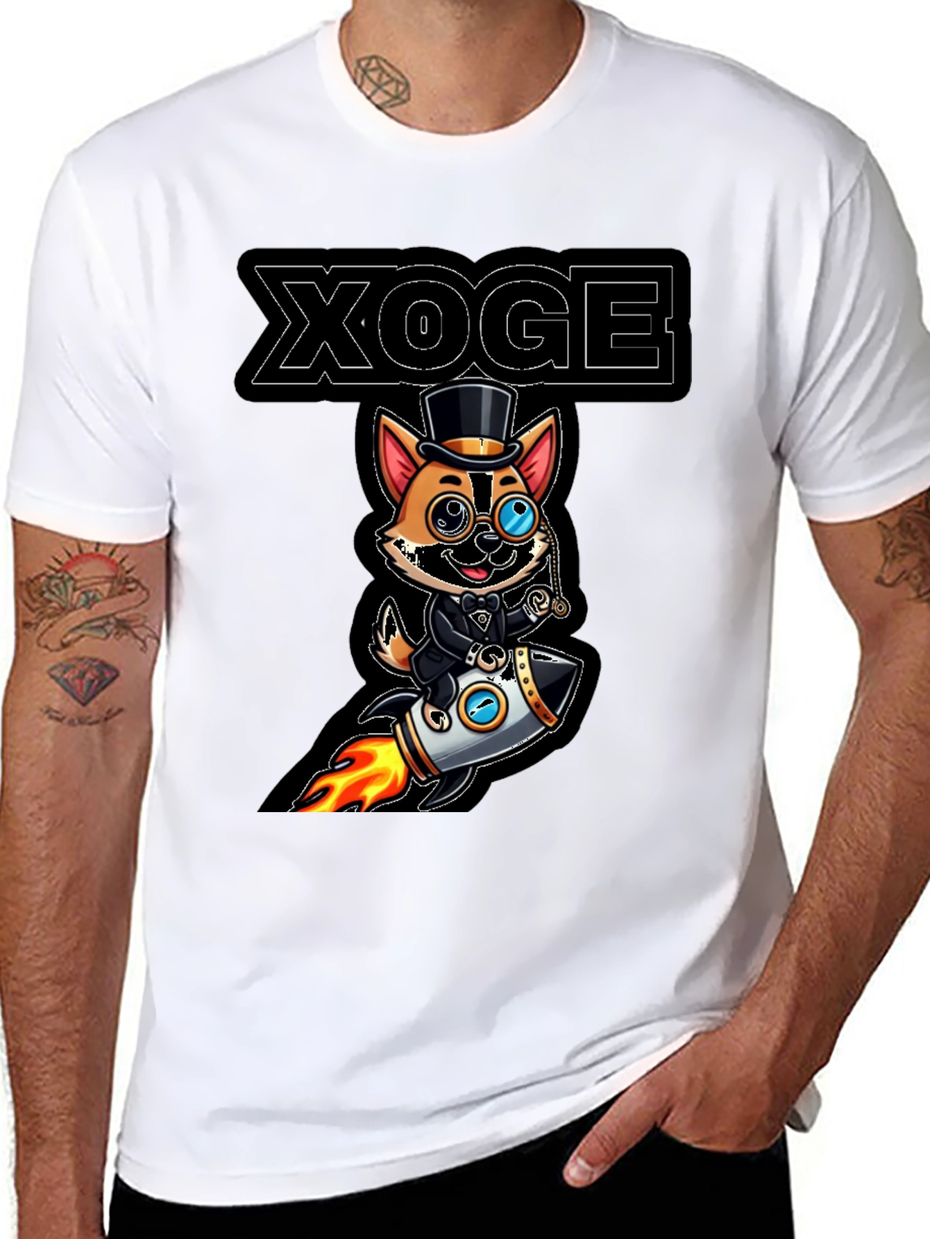 XOGE Rocket Dog T-Shirt - Trendy Graphic Tee