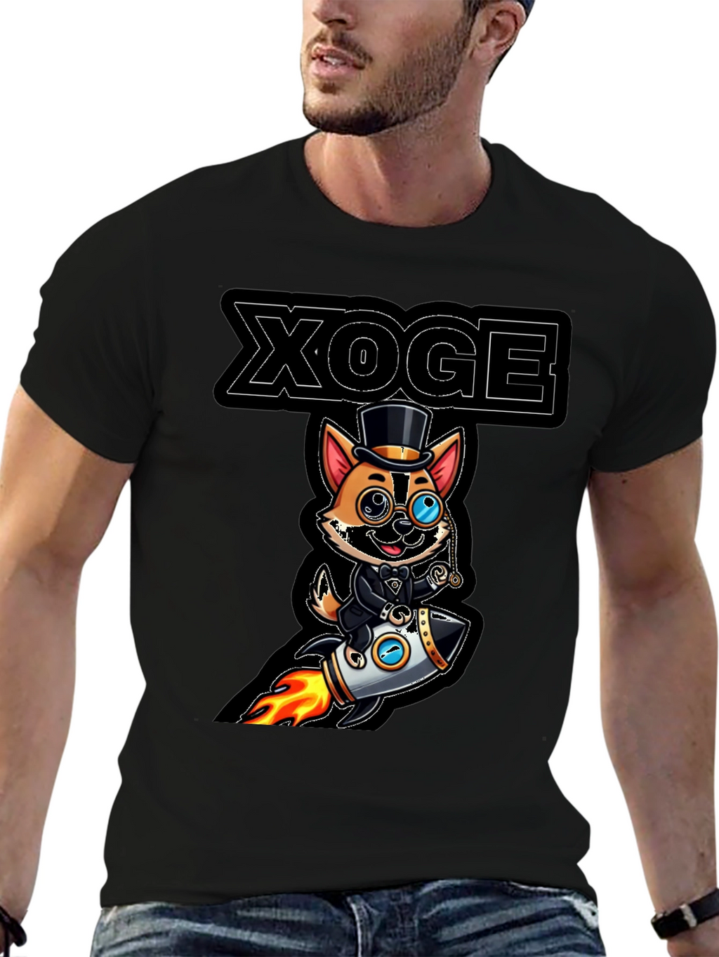XOGE Rocket Dog T-Shirt - Trendy Graphic Tee