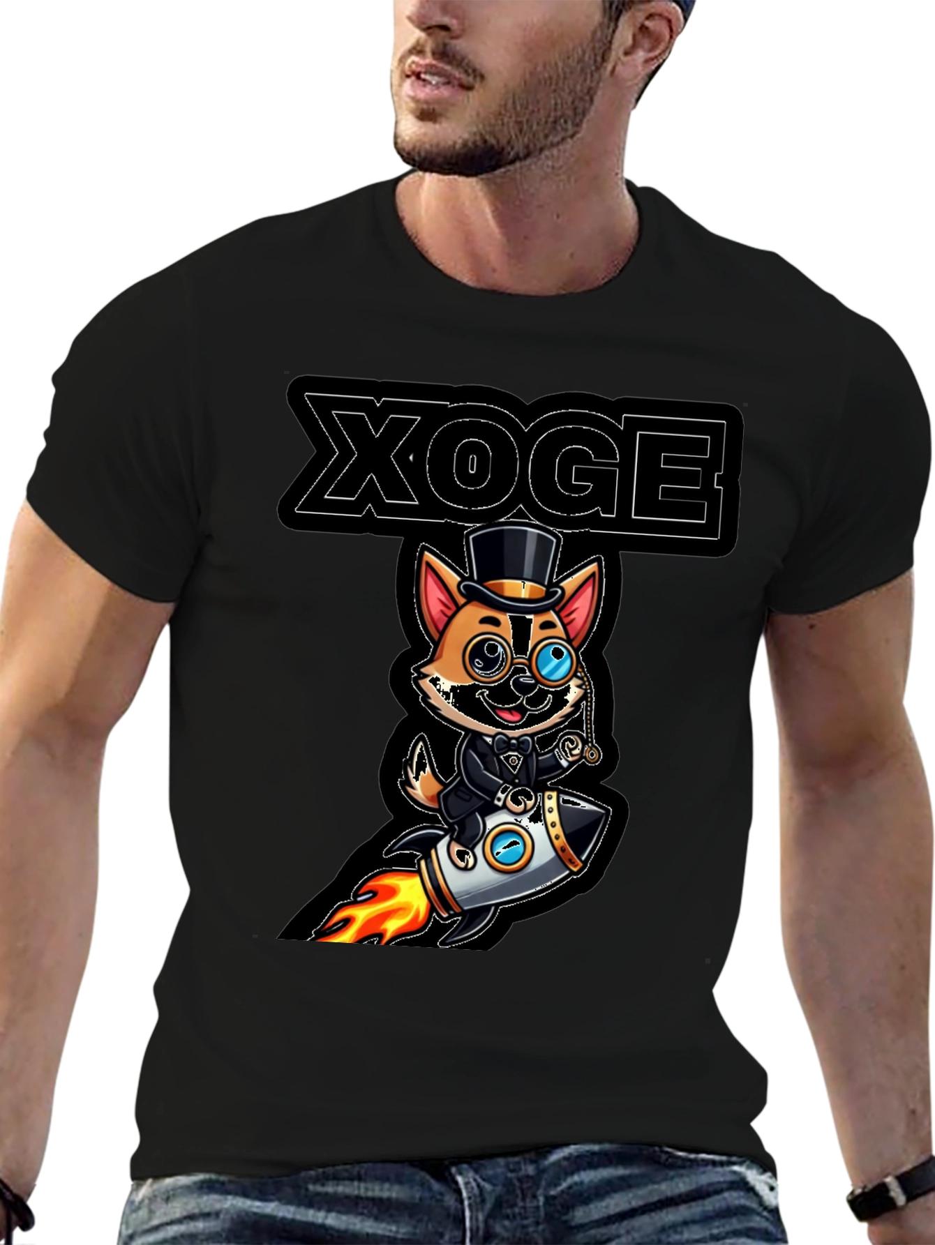 XOGE Rocket Dog T-Shirt - Trendy Graphic Tee