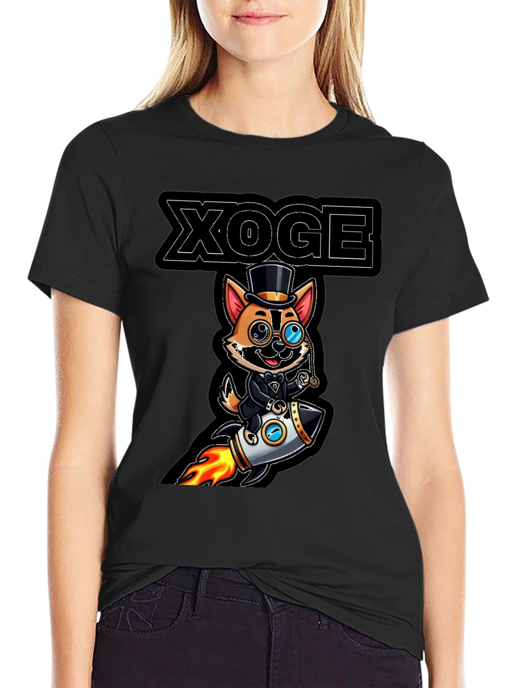 XOGE Rocket Dog T-Shirt - Trendy Graphic Tee