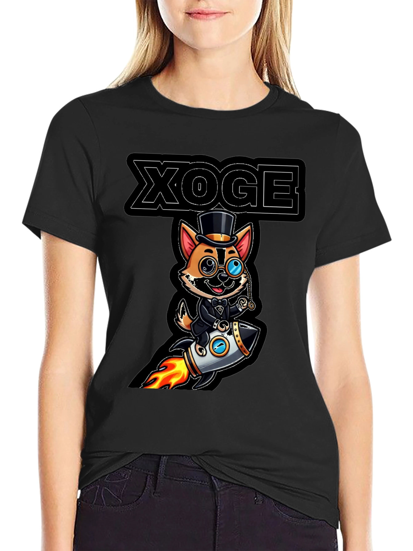 XOGE Rocket Dog T-Shirt - Trendy Graphic Tee