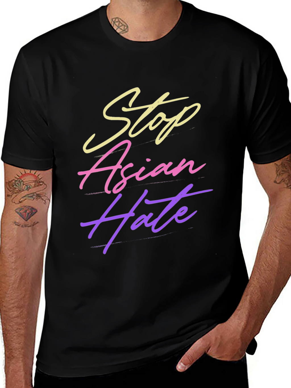 Stop Asian Hate Black T-Shirt