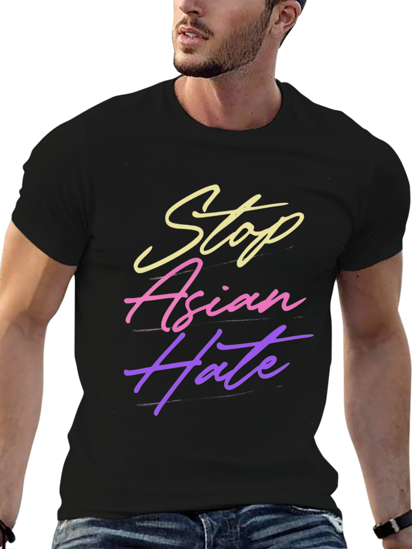 Stop Asian Hate Black T-Shirt