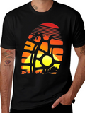 Sunset Palm Tree Graphic Tee - Island Vibes
