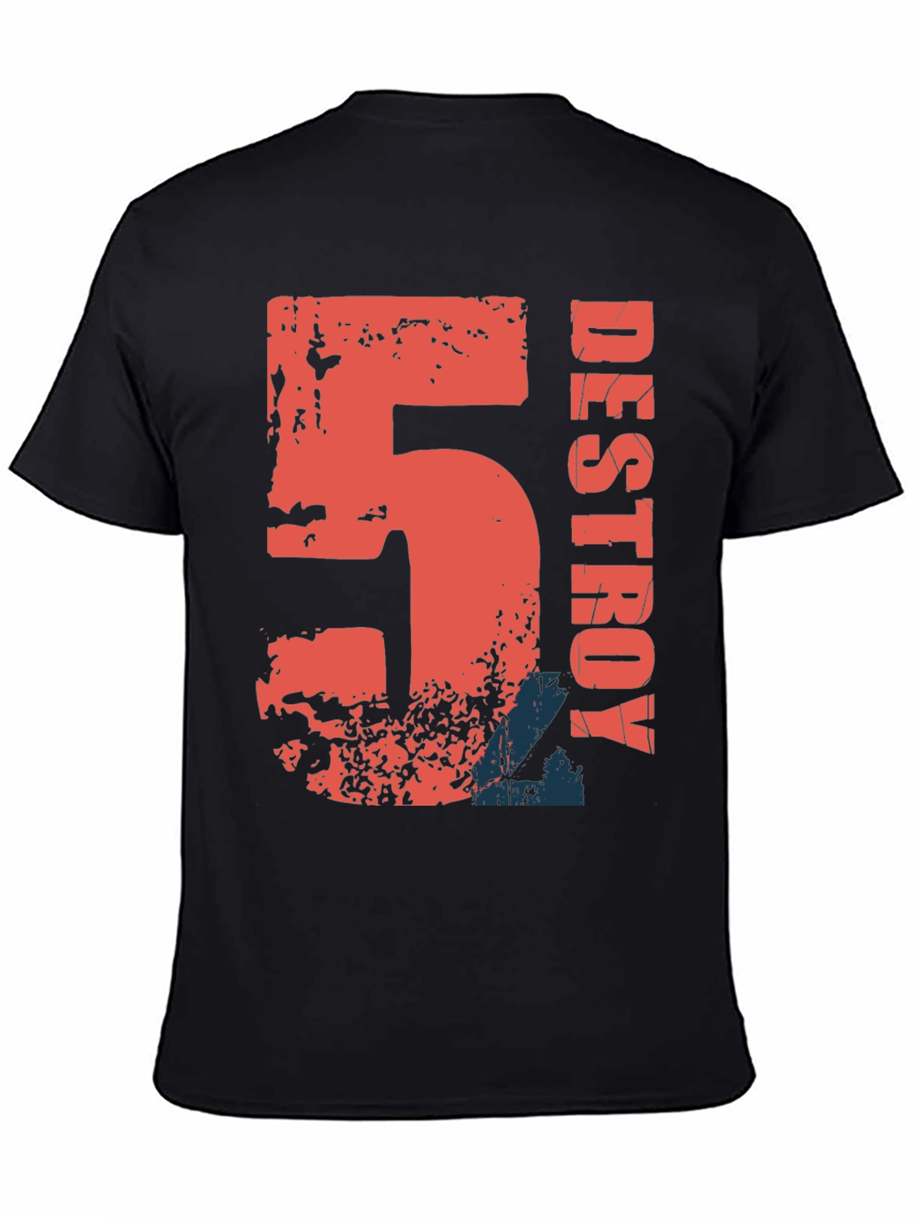 Destroy Graphic Print Black Cotton T-Shirt