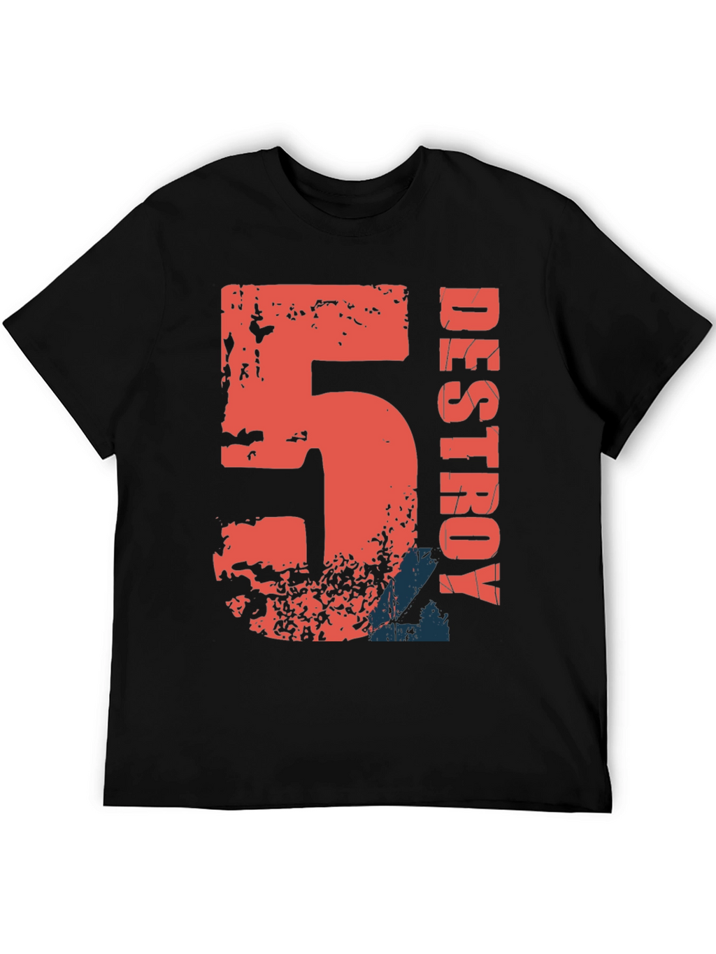 Destroy Graphic Print Black Cotton T-Shirt