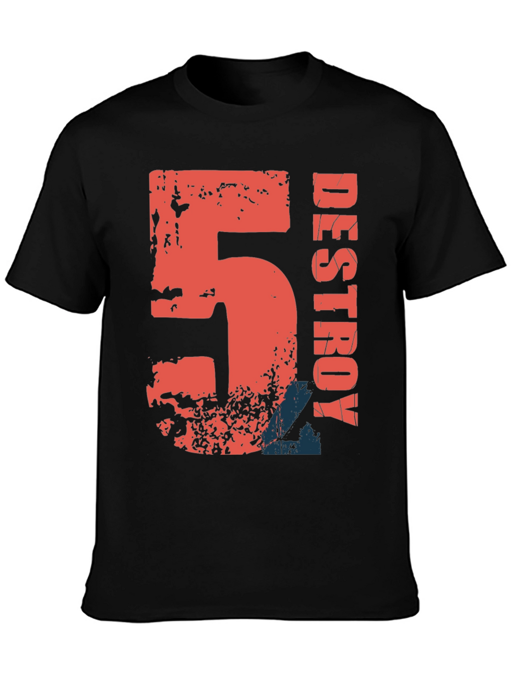 Destroy Graphic Print Black Cotton T-Shirt