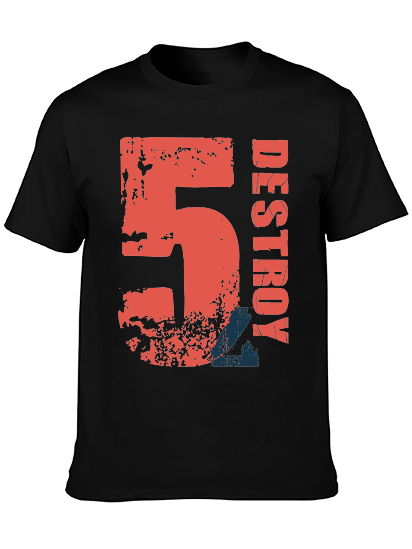 Destroy Graphic Print Black Cotton T-Shirt