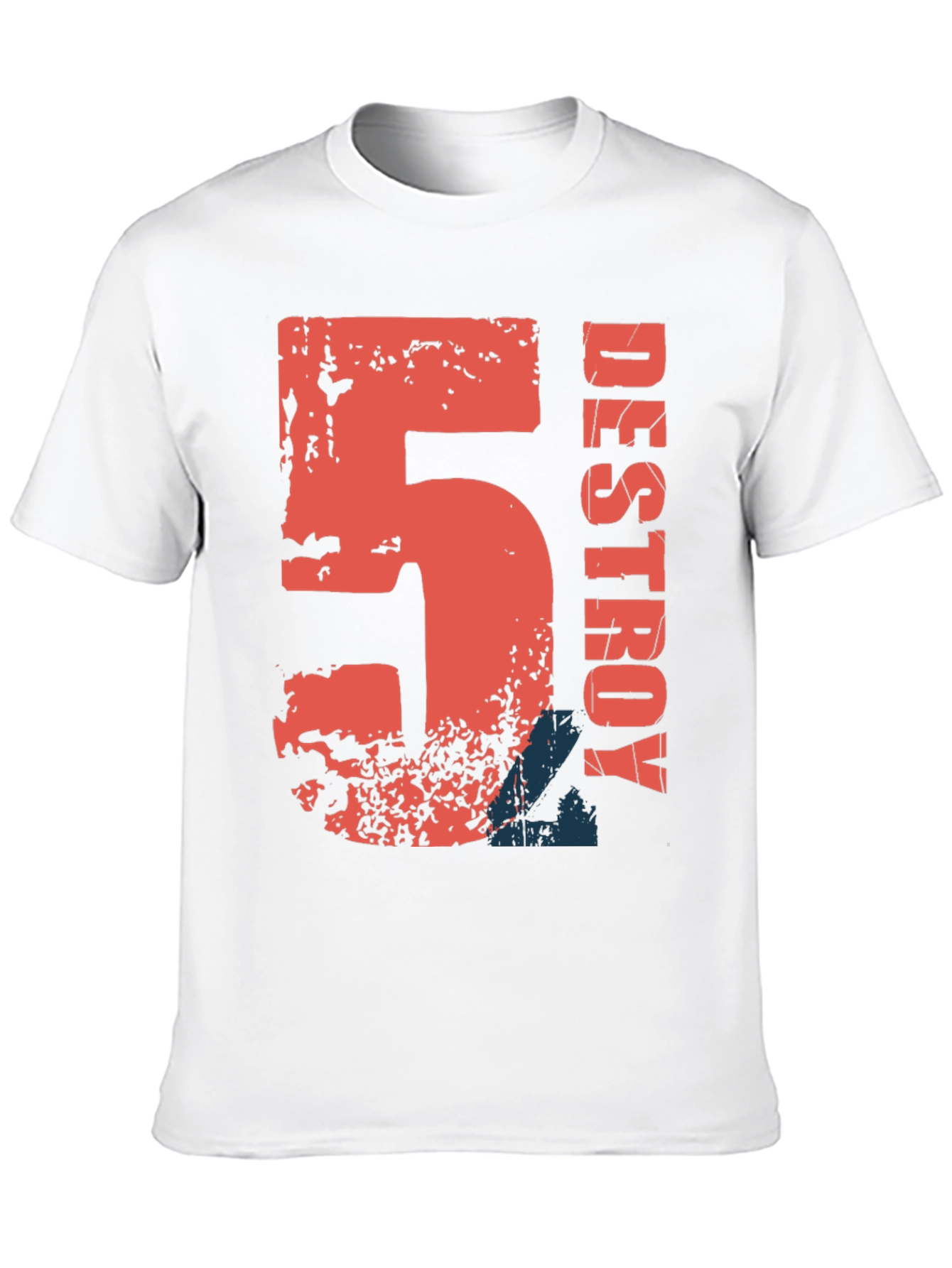 Destroy Graphic Print Black Cotton T-Shirt