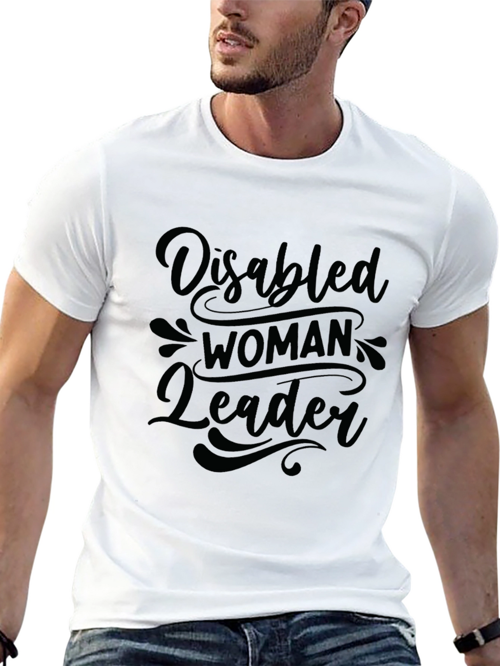 Disabled Woman Leader Graphic Tee - Empowering Black T-Shirt