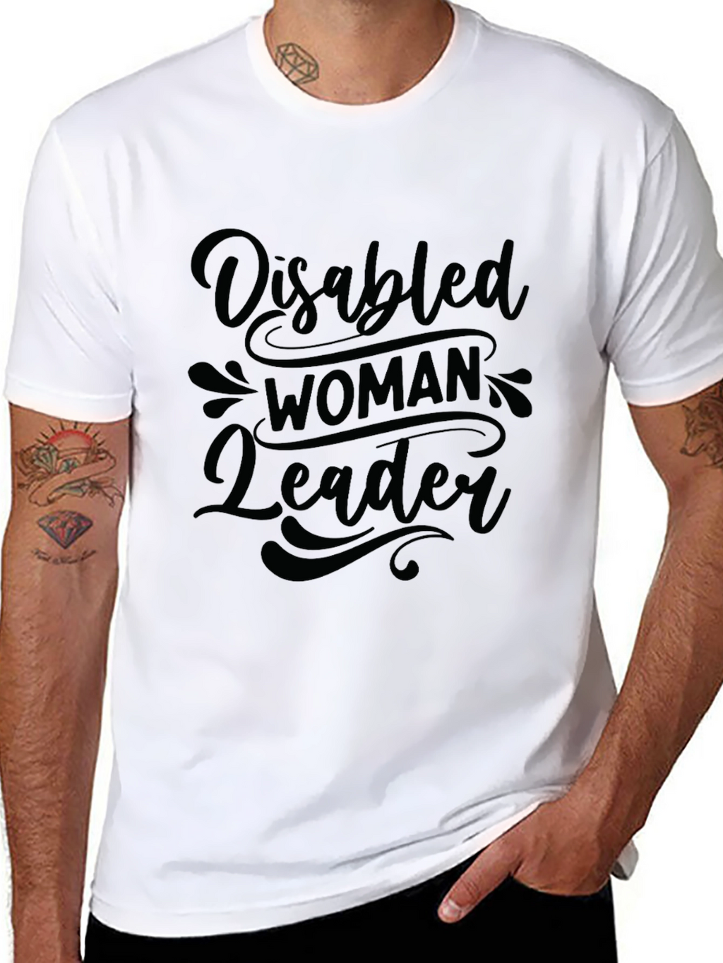 Disabled Woman Leader Graphic Tee - Empowering Black T-Shirt